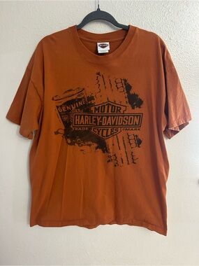 Harley Davidson Louisiana Orange Tshirt Mens Size XL